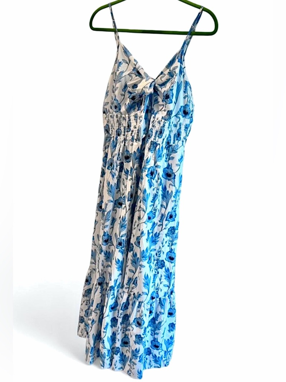 GRACE KARIN Womens Summer Blue and White Floral Long Flowy Boho w/ Pockets - XL - Picture 7 of 8
